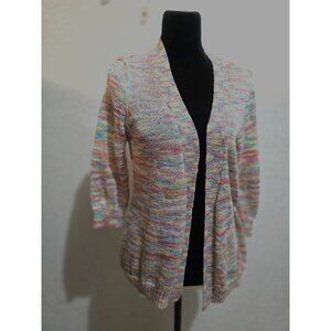 Kim Rogers‎ Womens Multicolor Open Front Cardigan Sweater Size M